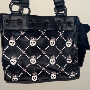 Juicy Couture Black and White Skull Shoulder Bag